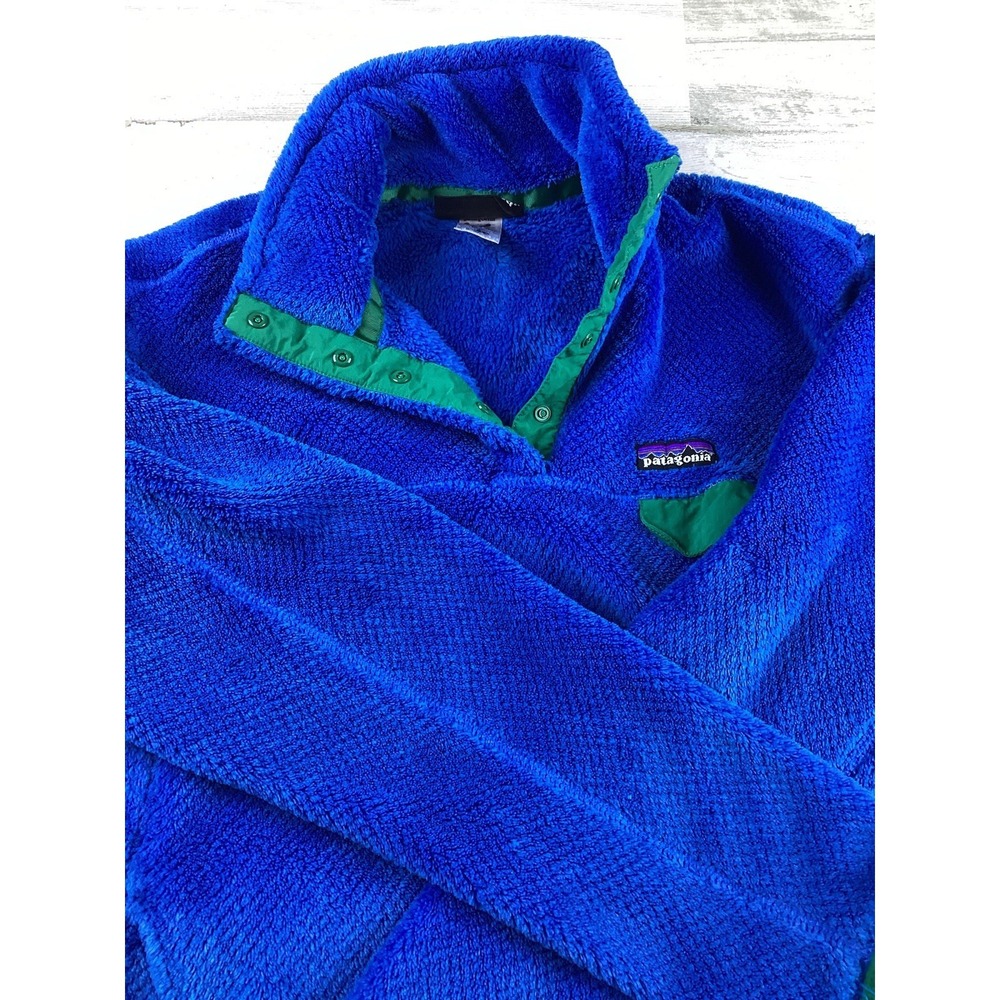 PATAGONIA Re-Tool Snap-T Pullover Blue/Green Fleece Women's  XL PolarTec 1/4 Zip - Picture 4 of 13